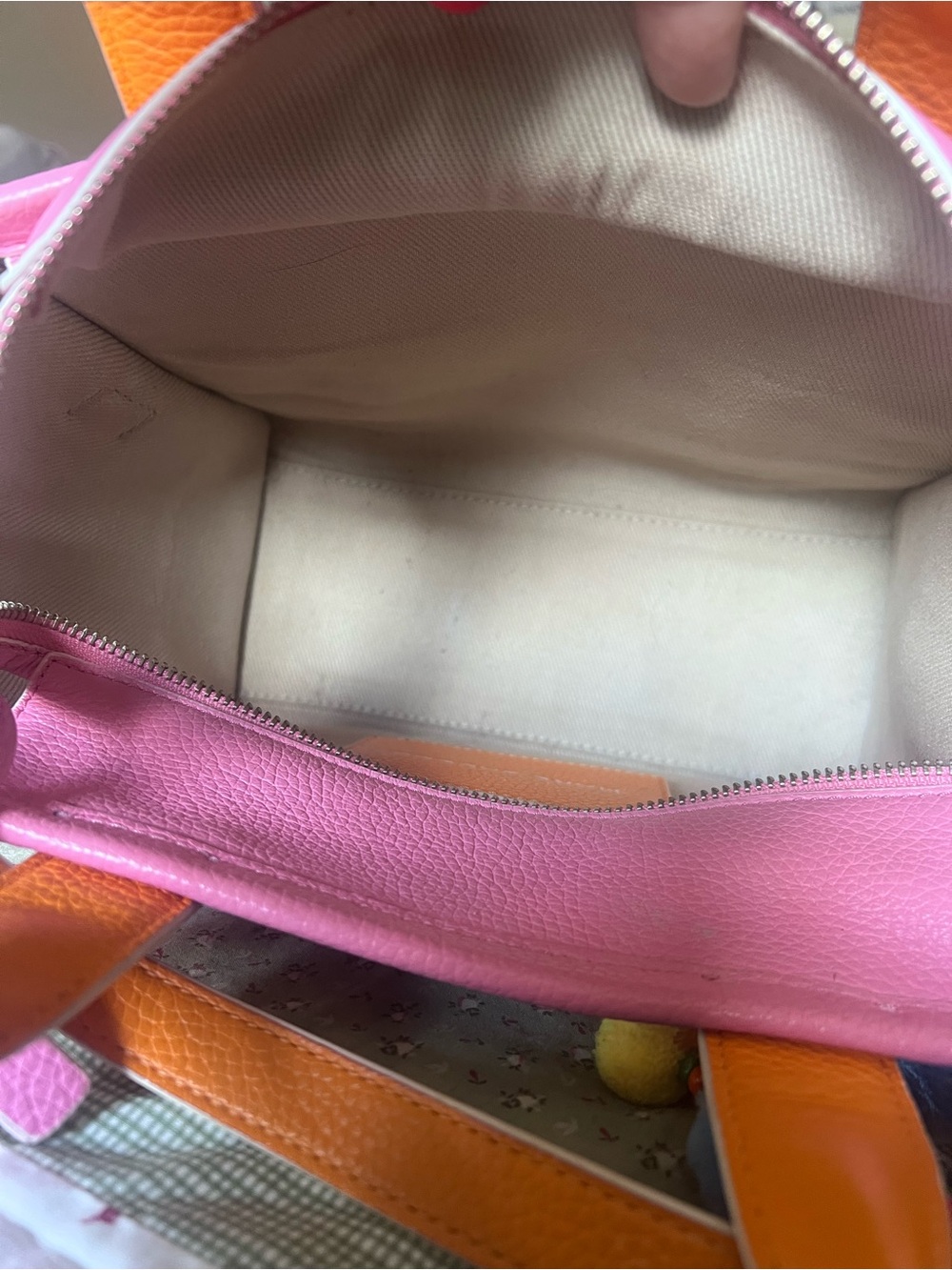 Marc Jacobs Pink and Orange Pebbled Leather Tote - Picture 7 of 16